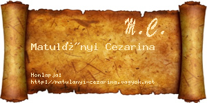 Matulányi Cezarina névjegykártya
